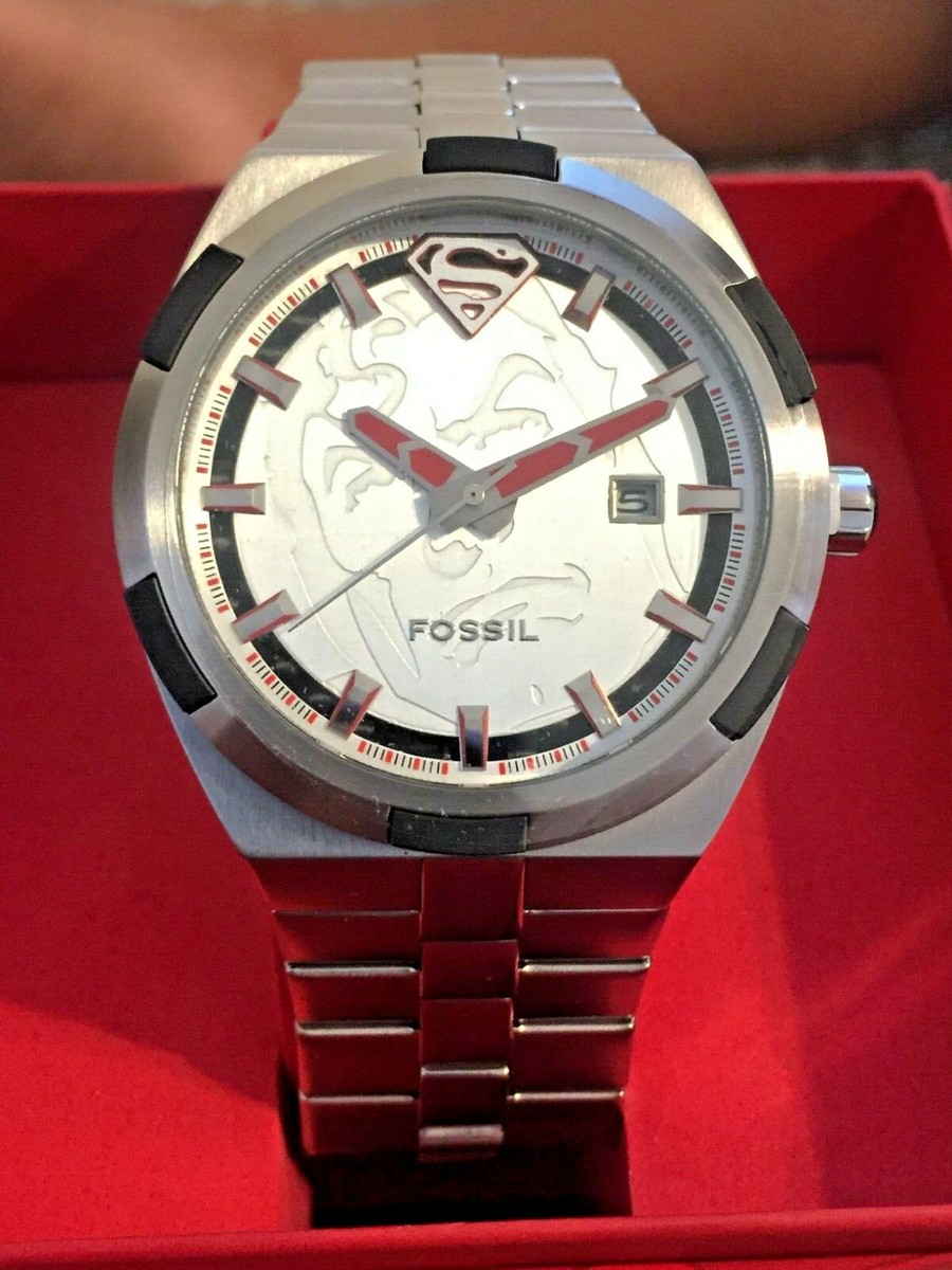 Fossil SUPERMAN Watch Urban Red LL1036 Limited Edition Very Rare  