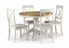 Julian Bowen Davenport Oak and Ivory Round Dining Table