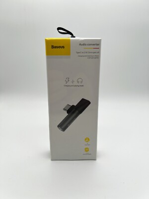Baseus Adapter  USB-C zu Audio Mini Jack 3.5mm + USB-C Winkeladapter L41 Schwarz