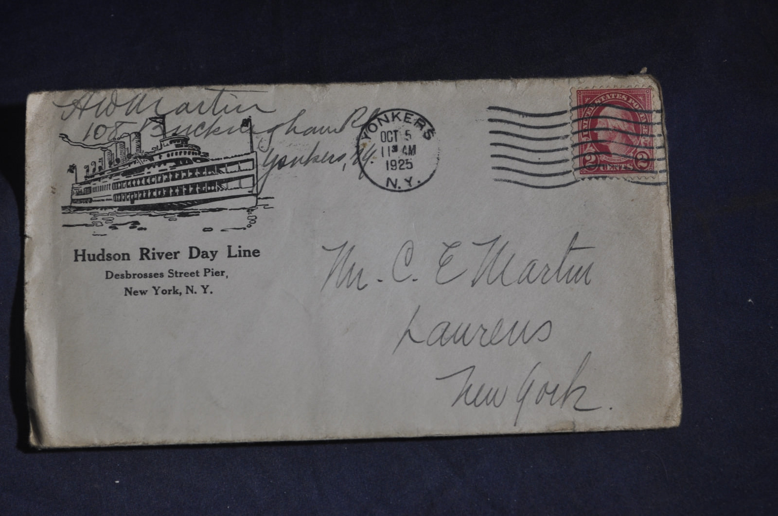 1925 Hudson River Day Line Envelope