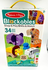 NEW Melissa  Doug Blockables Safari Play Set 34 Pieces Animal Blocks Ages 2 