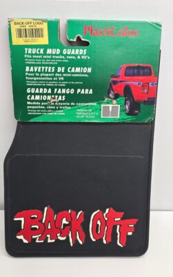 Pair PlastiColor Vintage 90's Truck Mud Flaps Splash Guards BACK OFF  10''x14'' 