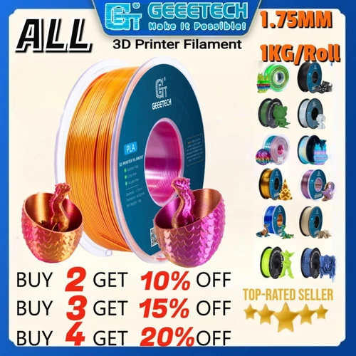 GEEETECH Stampante 3D Filamento Da PLA/PETG/TPU/ABS+/Marmo/Seta/Opaco-1Kg 1,75Mm
