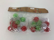 Christmas Color String Lights 2 SETS Holiday Red Green White Plastic Bulbs NEW