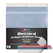BCW Vinyl Record Sleeves (Resealable Poly Bags) for 12" 33 RPM Album New