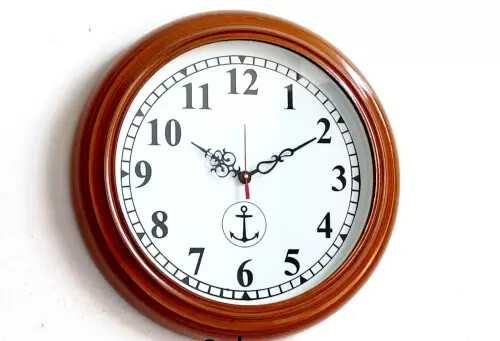 16" Nautical Wall Hanging Clock For Home Office Antique Decoration Marine Gift