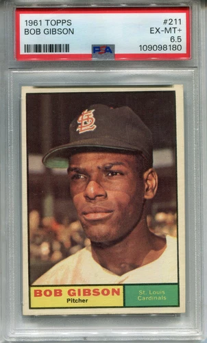1961 Topps #211 Bob Gibson PSA 6.5 EX-MT+ St. Louis Cardinals
