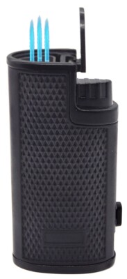 Triple Jet Torch Shinny Lighter Adjustable Windproof Butane Refillable Puncher