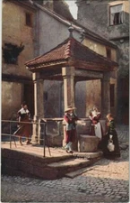 Old postcard postcard Rothenburg - Am Hofbrunnen GERMANY (1075425)