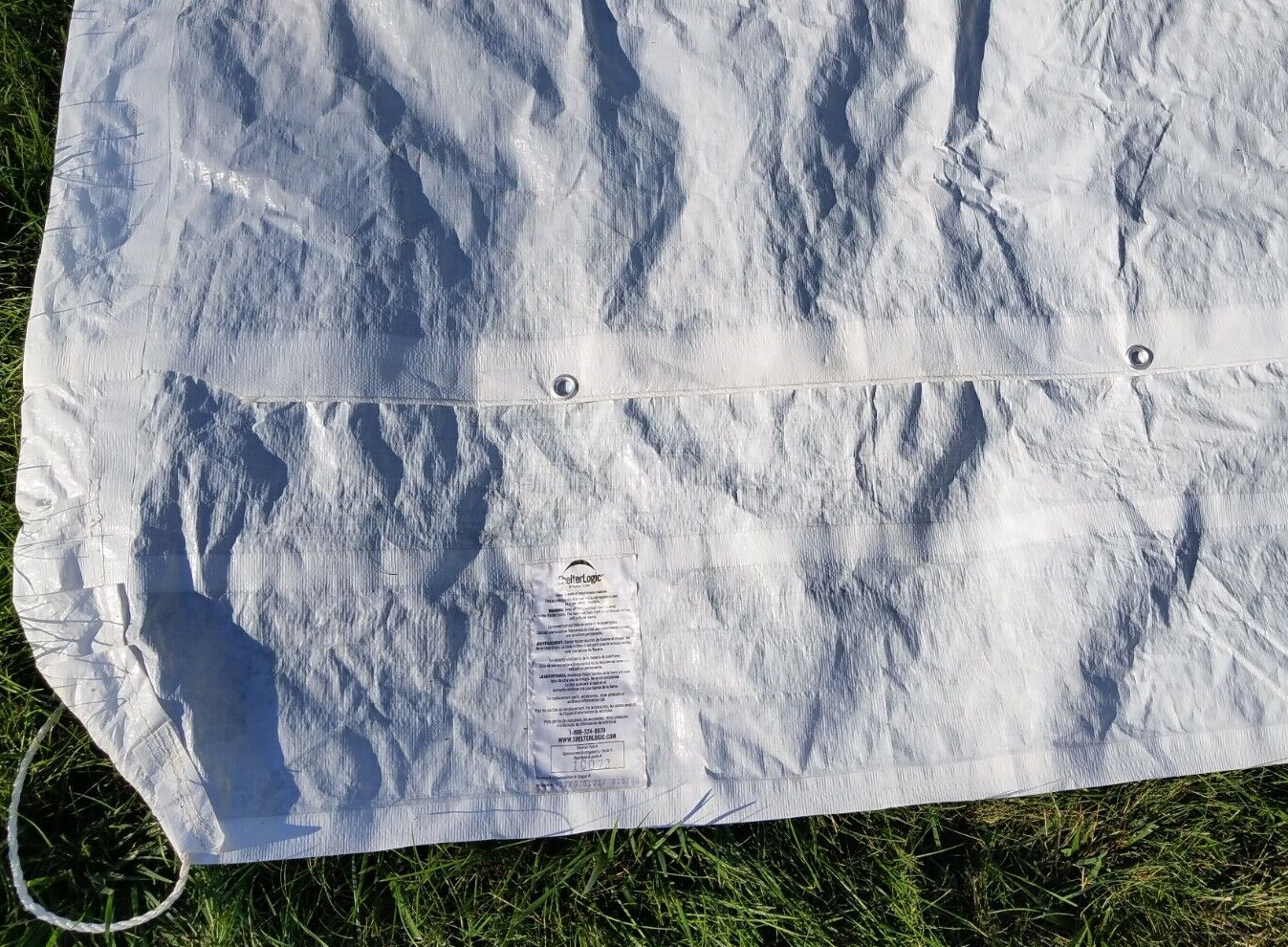 SHELTER LOGIC Replacement WHITE TARP COVER Fits 10x20 ft Canopy Tent #10072 EUC