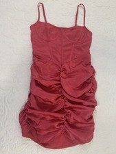 PrettyLittleThing Draped Lined Pink Dress Size 4 New with Tags