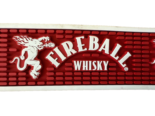 Fireball Whiskey Rubber Bar Mat Red w/White Lettering 23.5 x 3.5 | eBay