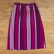 Vintage Sasson Striped Skirt Size XS 25" Waist 1970s Purple Stripes Pockets