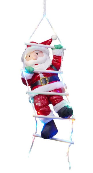 Kletternder Weihnachtsmann Auf Led Strickleiter Nikolaus Weihnachtsdeko HäNgend-image