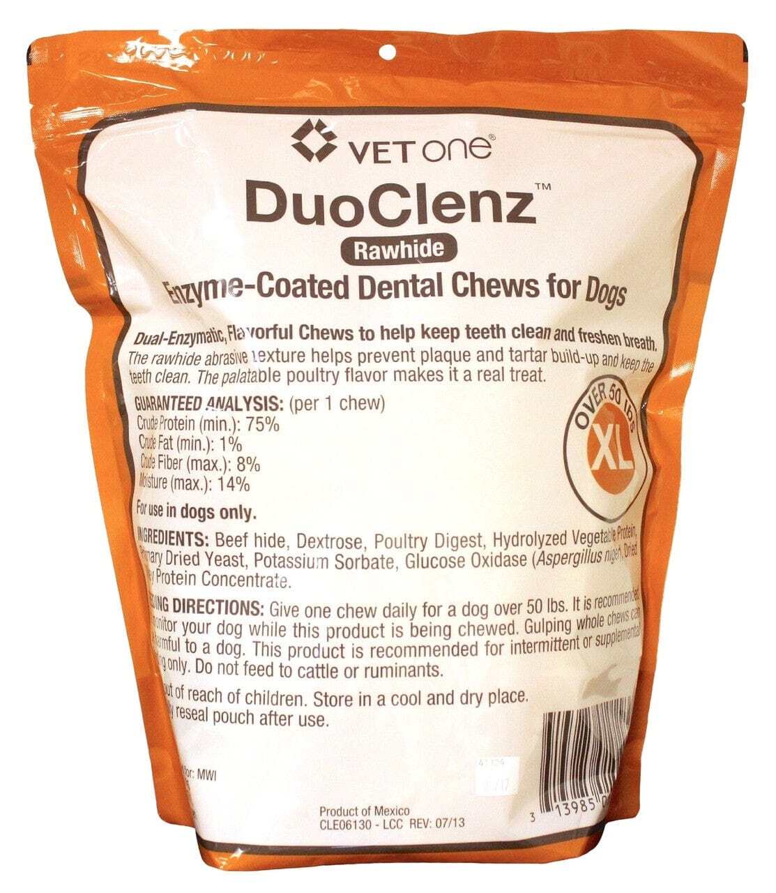 DuoClenz Rawhide, EnzymeCoated Dental Chews for Dogs, Medium (30 ct