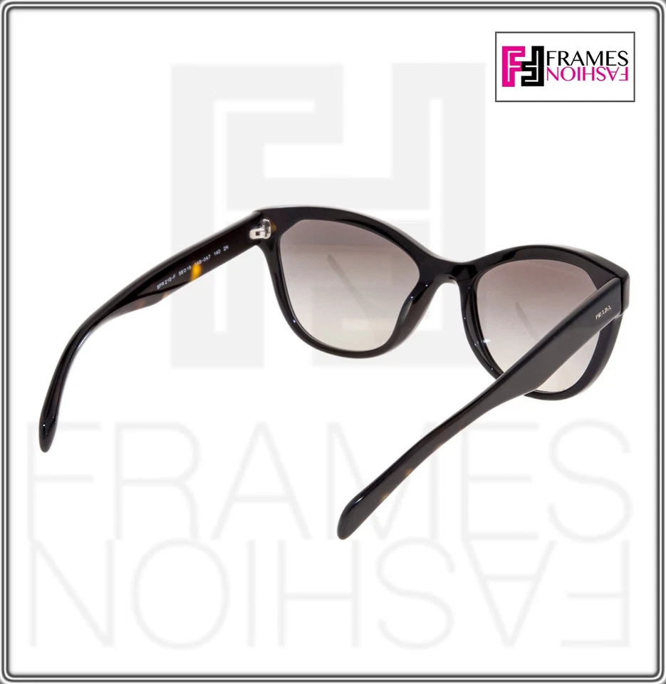 PRADA 21S Black Tortoise Brown Cat Eye Sunglasses PR21SFS Triangle Authentic - Image 4 of 4