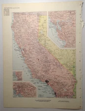 Vintage CALIFORNIA Atlas Map Print 1964 Encyclopedia Britannica World Atlas Page
