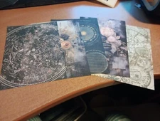 5X SHEETS NOSTALGIC/VINTAGE FOR SCRAPBOOKING/JOURNALS  +/- 13X9 CM (VIN1030)