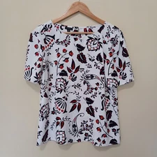 TALBOTS  Womens Polyester Floral Top Career Casual Resort Size M