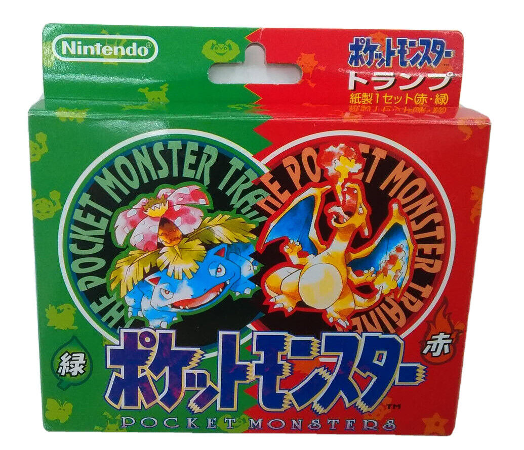 Pokemon Poker Card Red & Green Playing Cards 1996 Very Rare Pokemon Poker Card Red & Green Playing Cards 1996 Very Rare