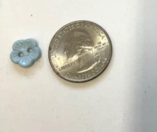 DILL BUTTONS #203400 BABY BLUE FLOWER - 2 HOLE - 11mm-- 7 BUTTONS IN A SET