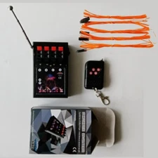 4 Cues Cold Pyro Fire Machine With Remote Control + Ten 19.6in Talon Cable