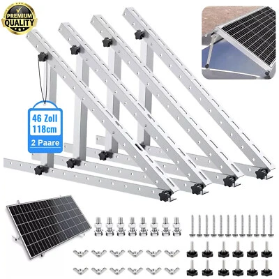 GOOWAY 4x Supporto fotovoltaico 118cm pannello solare balcone centrale elettrica tetto piano 0°-90° supporto