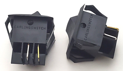 Lot of 2 Carling Two Position Maintained Rocker Switches DPST 20A/125V 15A/250V