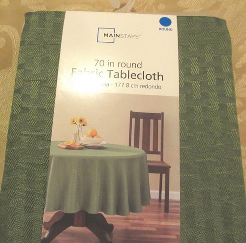 Mainstays Fraser~Hunter GREEN Fabric TABLECLOTH~choose your size~rectangle~round - Picture 14 of 17