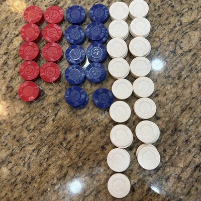 Red White Blue Poker Chips by Hoyle Made in USA 173 Poker Chips Total Vintage