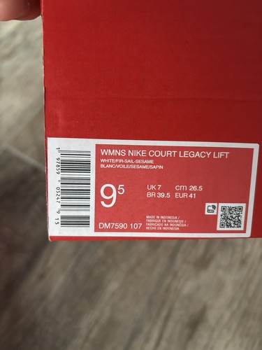Scarpa da donna Nike Court Legacy Lift bianca vela verde pino DM7590-107 SENZA COPERCHIO - Foto 8 di 8