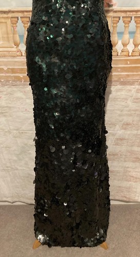 NEW Galina Dress 14 Phase Eight Green Black Sequin Ballgown Evening Stretch - Picture 5 of 9