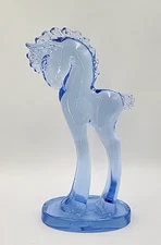 Vintage Mosser Glass Paden City for Barth Art Pale Blue Horse/Pony Figurine