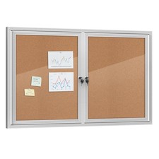 48"x30" Enclosed Bulletin Board, Outdoor Lockable Weather-Resistant Aluminum ...