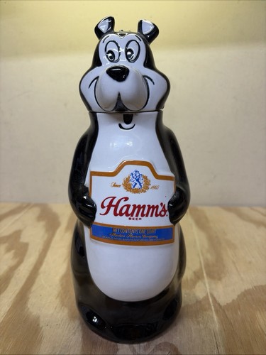 RARE Hamm's Beer Ceramic Bear 11” Decanter Advertisement Bottle Ceramarte 1972