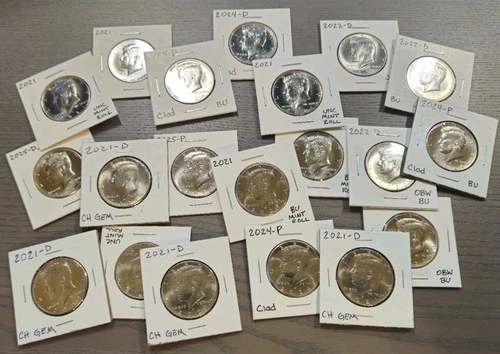 One Roll (20) US Mint Kennedy Half Dollars MS+ See Description