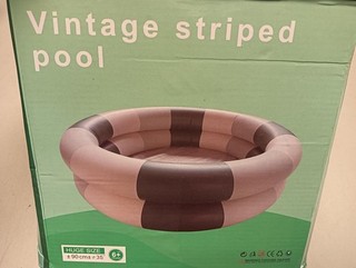 Aufblasbarer Pool Green Stripe – Retro Niedlicher aufblasbarer Wasserpool 88cm