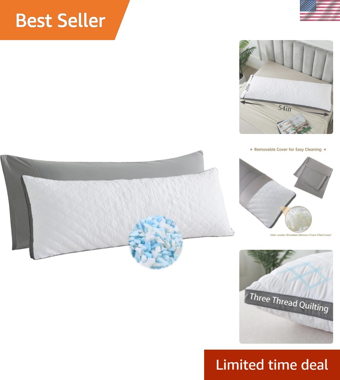 With Removable Pillowcase -fluffy Body Pillows For Ad...