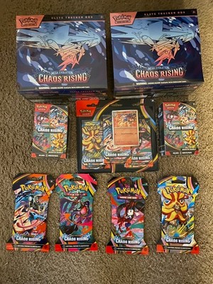 Sealed Chaos Rising Pokemon 9 Piece Lot -  Mega Evolution.  Booster. Blister Etc
