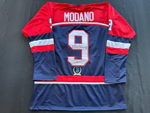 MIKE MODANO SIGNED BLUE RED HOCKEY JERSEY TEAM USA BAS COA