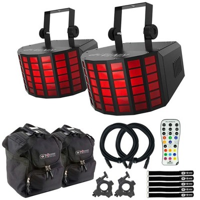 Chauvet DJ Kinta HP Quad-Color RGBW & CMYO LED Effect Light w Case & Remote Pair