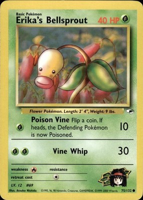 Pokemon Gym Heroes Common Erika's Bellsprout 75/132 - Near Mint (NM)