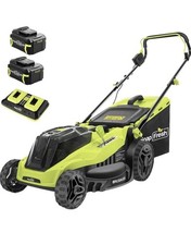 SnapFresh Electric Lawn Mower Cordless 38cm Cutting Width 2 Batteries 20V 4.0Ah