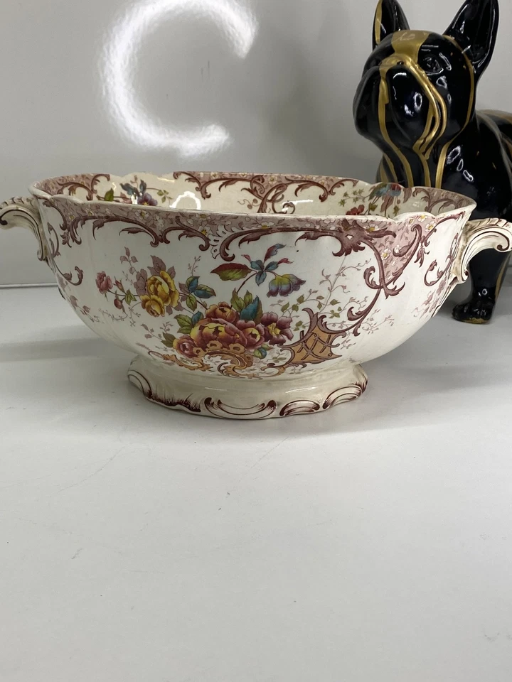 Ancien saladier Sarreguemines U&C modele Fleury polychrome bonne etat - Photo 3/4