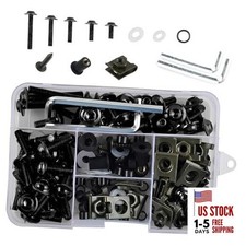 177 PCS Windshield Screws, Aluminum Fastener Fairing Bolt Nut Clip Kit, Washer