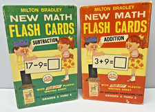 Vintage 1965 New Math Flash Cards Milton Bradley Addition Subtraction Grades 2-6