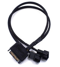 2Pcs Computer Cooling Fan Hub SATA to 2 X 3 Pin / 4 Pin PMW 12V PC Case Fan Powe