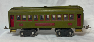 Prewar Lionel 337 Pullman Car Standard Gauge Olive Green Lionel Lines Tinplate