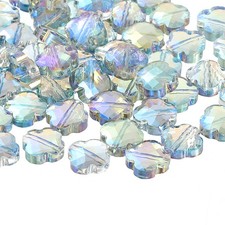 60 Pcs Transparent Shamrock Beads Jewelry Bracelet Making Supplies, Green