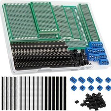 174 Piece PCB Prototype Kit Double Sided Perf Boards 6 Sizes Large Medium Small
